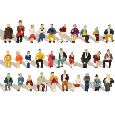 60pcs HO scale 1:87 Seated Passenger People Sitting Figures 30 Different Poses