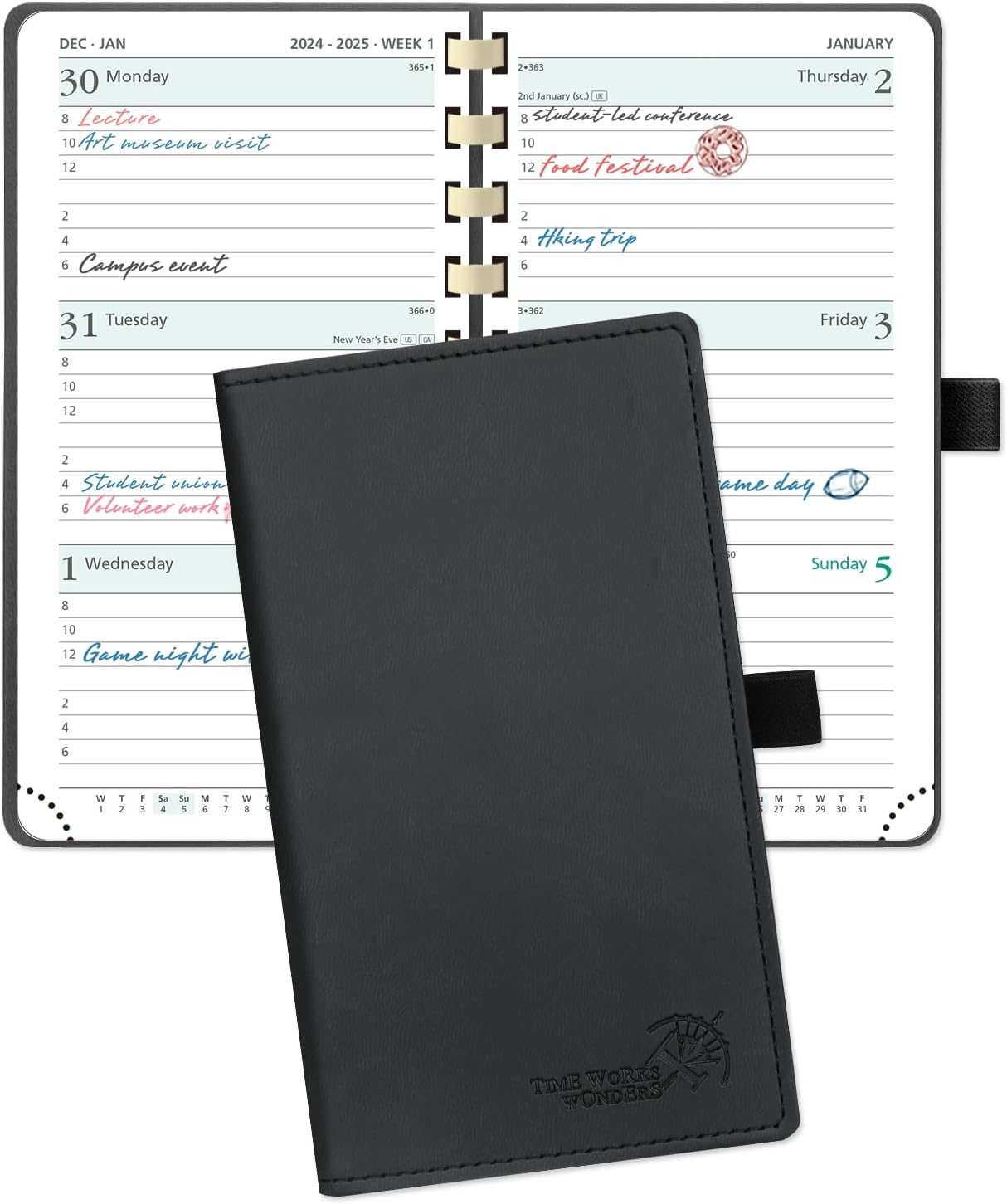 2025 Pocket Calendar (3.5'' X 6.5'')2025 Pocket Spiral Planner Weekly and Monthl