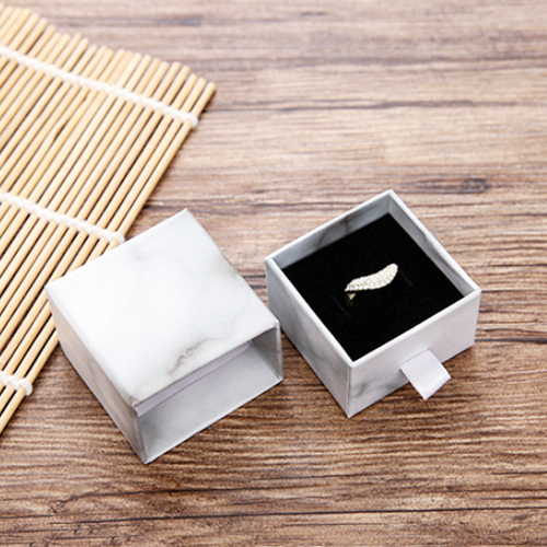 500x Marble White Cardboard Ring Earring Box Bulk Small Square Velvet Insert Box - Picture 8 of 9
