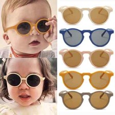 Frosted Round Sunglasses For Kids Girls Outdoor Uv400 Acrylic Style