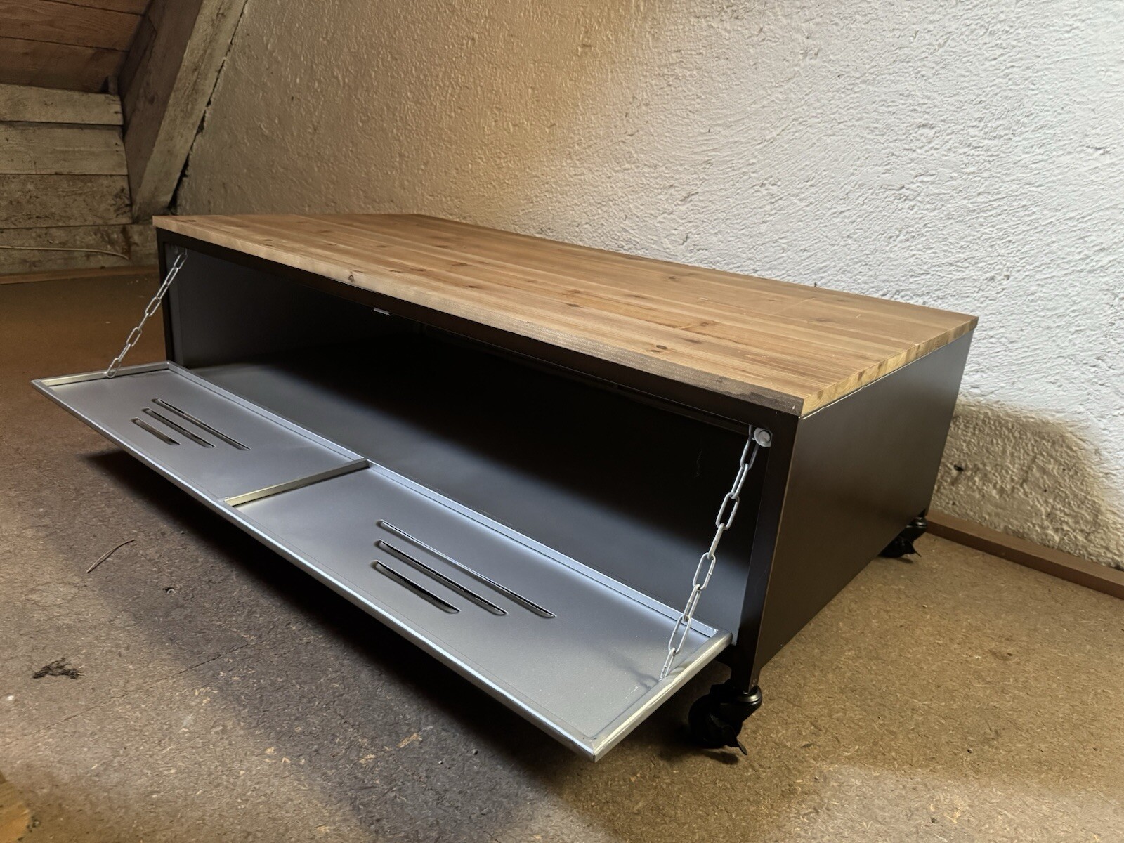 TV-Lowboard Aus Metall Holzdesign - Maisons du monde-Table Basse Wayne