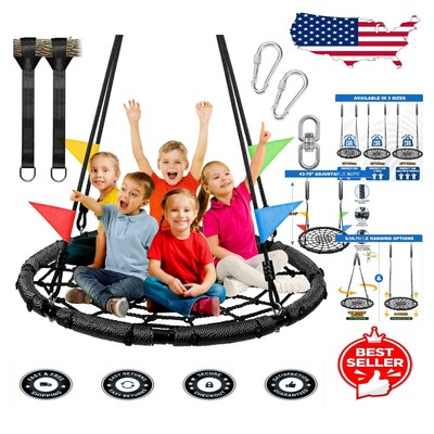 Family-Friendly Flying Swing - 43in Round Outdoor Swing for Multiple Users