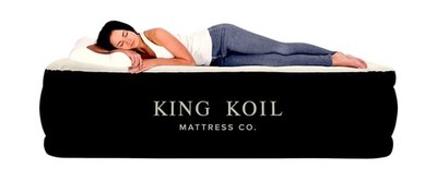 King Koil Luxury Pillow Top Plush Queen Air Mattress with Built-in High-Speed...