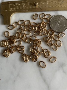 100 Vintage Brass 9x7mm Oval 18 Gauge Open Jump Rings