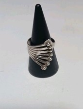 Vtg Sterling Silver Wave Ring Sz 7
