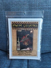 Primitive Gatherings Acorn Pillow 9"×12" Fall Wool Applique Pattern PRI-551 NEW
