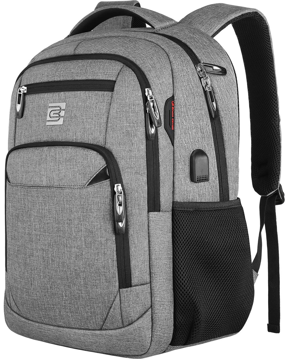 marcello Laptop Backpack with USB Charging&Headphone 15.6"", Grey
