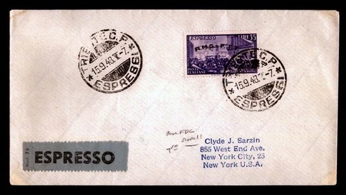 DR WHO 1948 ITALY AMG-FTT TRIESTE OVPT SPECIAL DELIVERY PRE FDC R15133