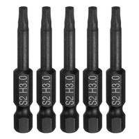 "5X Flach-Sechskantbit H3.0 FüR 1/4\" 2\" Schwarz"