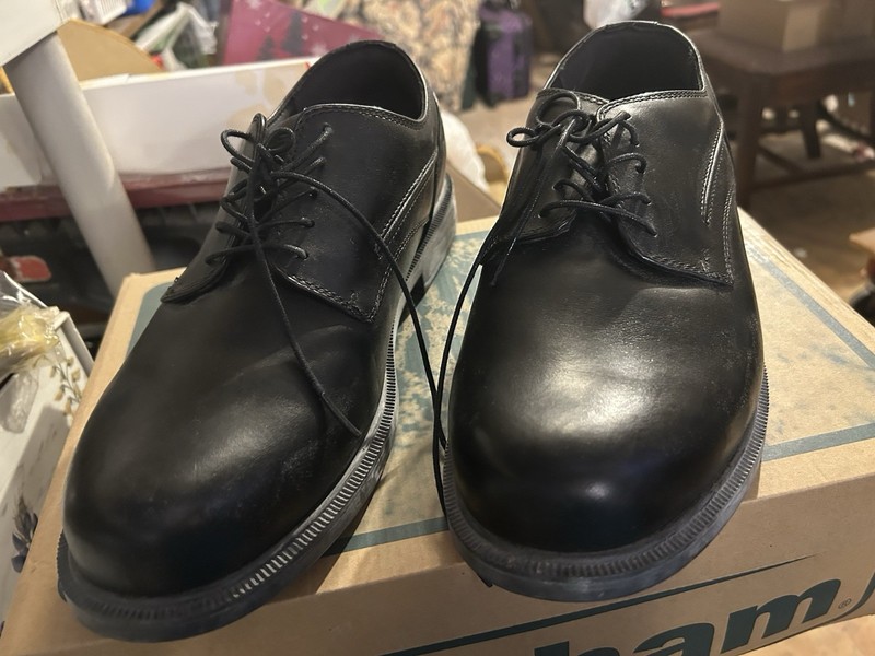 Dunham Mens Burlington Black Leather Waterproof Oxford Shoe Sz 10.5 2E MCT410BK