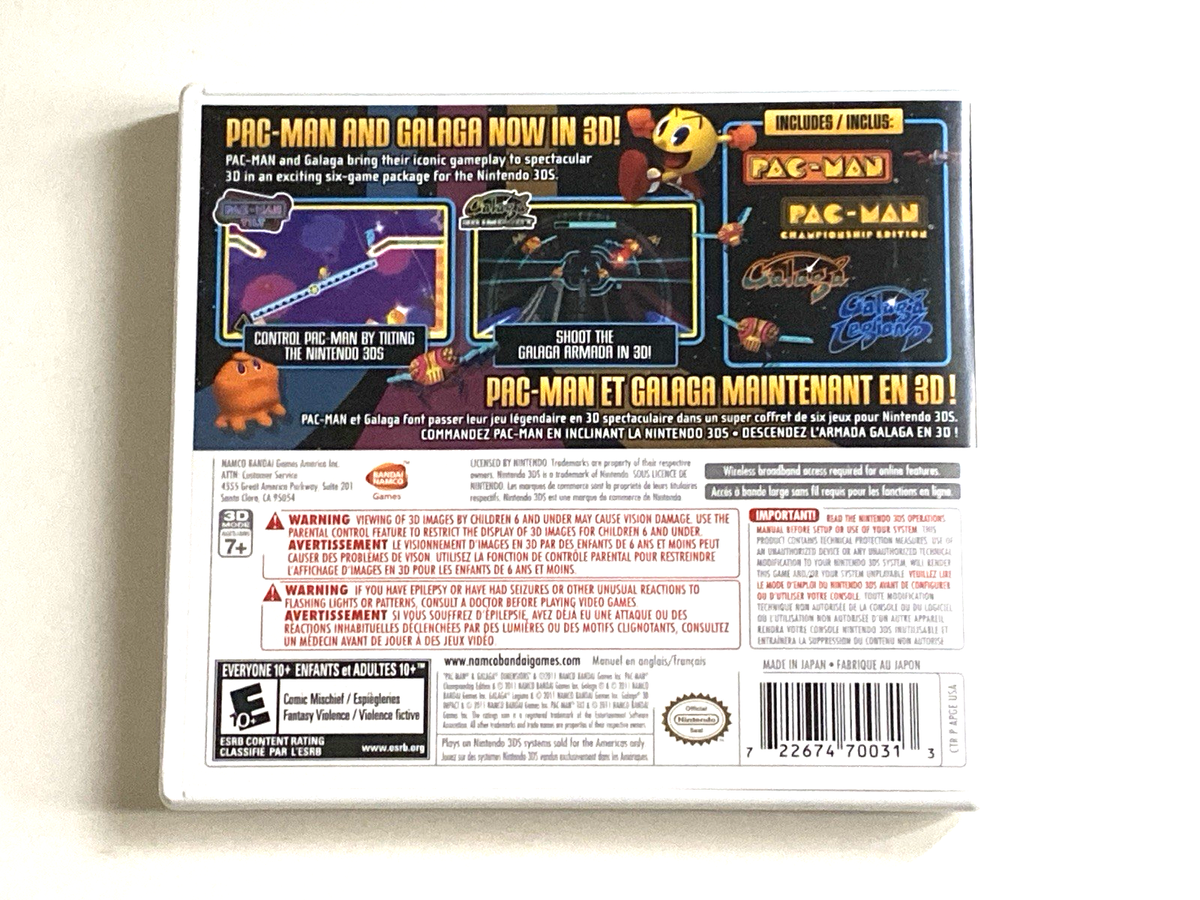Pac-Man and Galaga Dimensions Nintendo 3DS Game Case Arcade Games