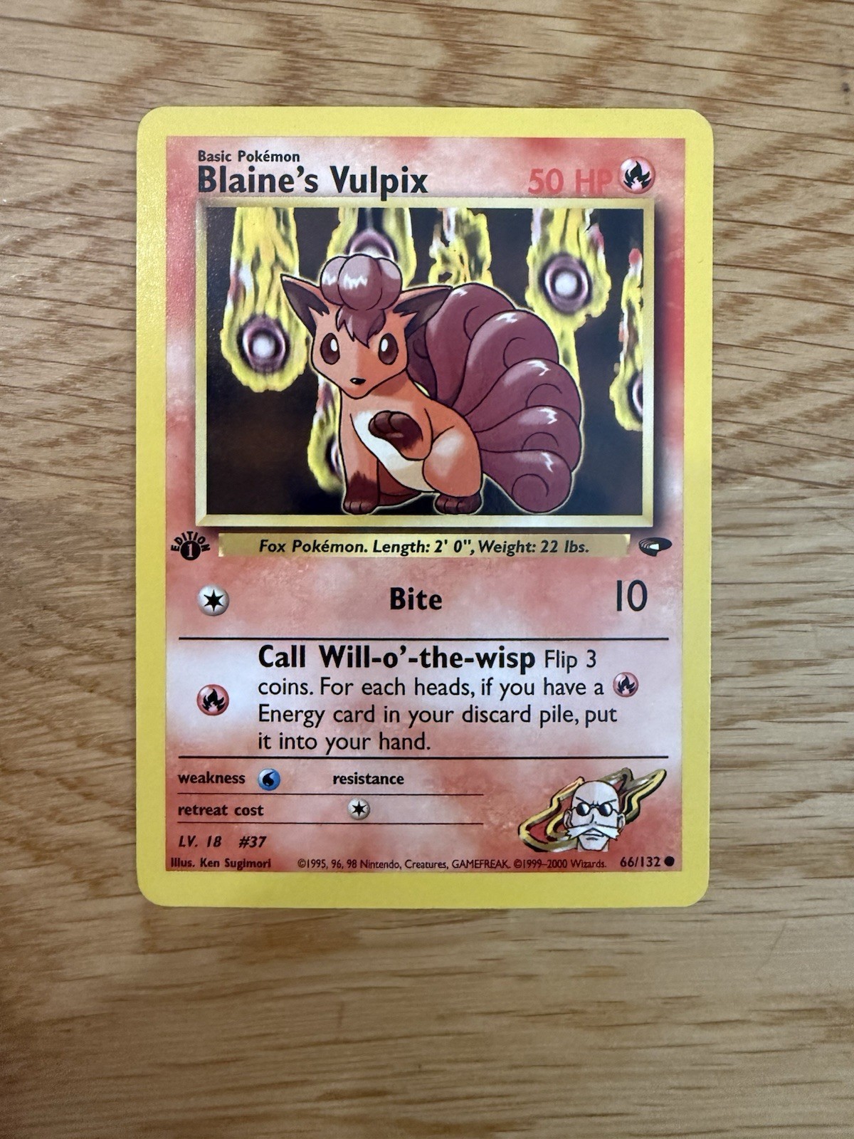 Pokemon Card - Blaine's Vulpix 1st Edition Gym Challenge 66/132 Common