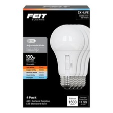 Feit Electric A21 Led Light Bulb Adjustable White 2700k5000k Dimmable 1500