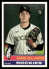 2025 Topps Heritage High SP 713 Chase Dollander, Colorado Rockies RC