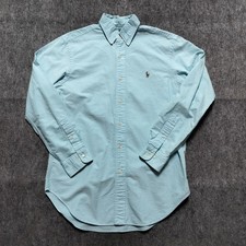 Polo Ralph Lauren Men's 15 32/33 Light Blue Classic Fit Oxford Shirt Flesh Pony