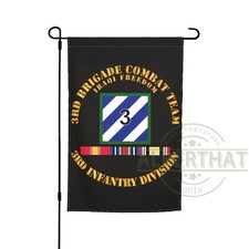 3rd Infantry Division 12x18 Inch Garden Flag Double Sided Outdoor Banner