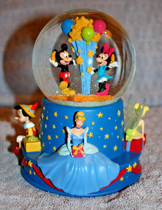 Disney 100th Anniversary Musical Birthday Water Globe, Hallmark IOB