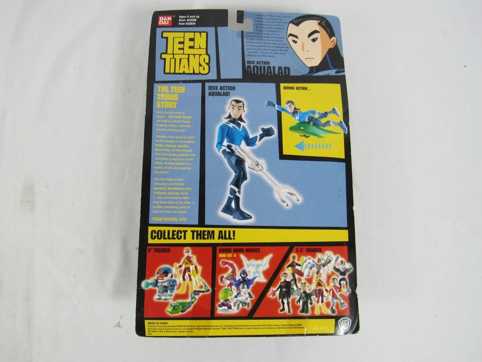 Figura de acción Teen Titans 2005 Dive Action Aqualad 5" DC Comics Bandai Foto 2 de 4