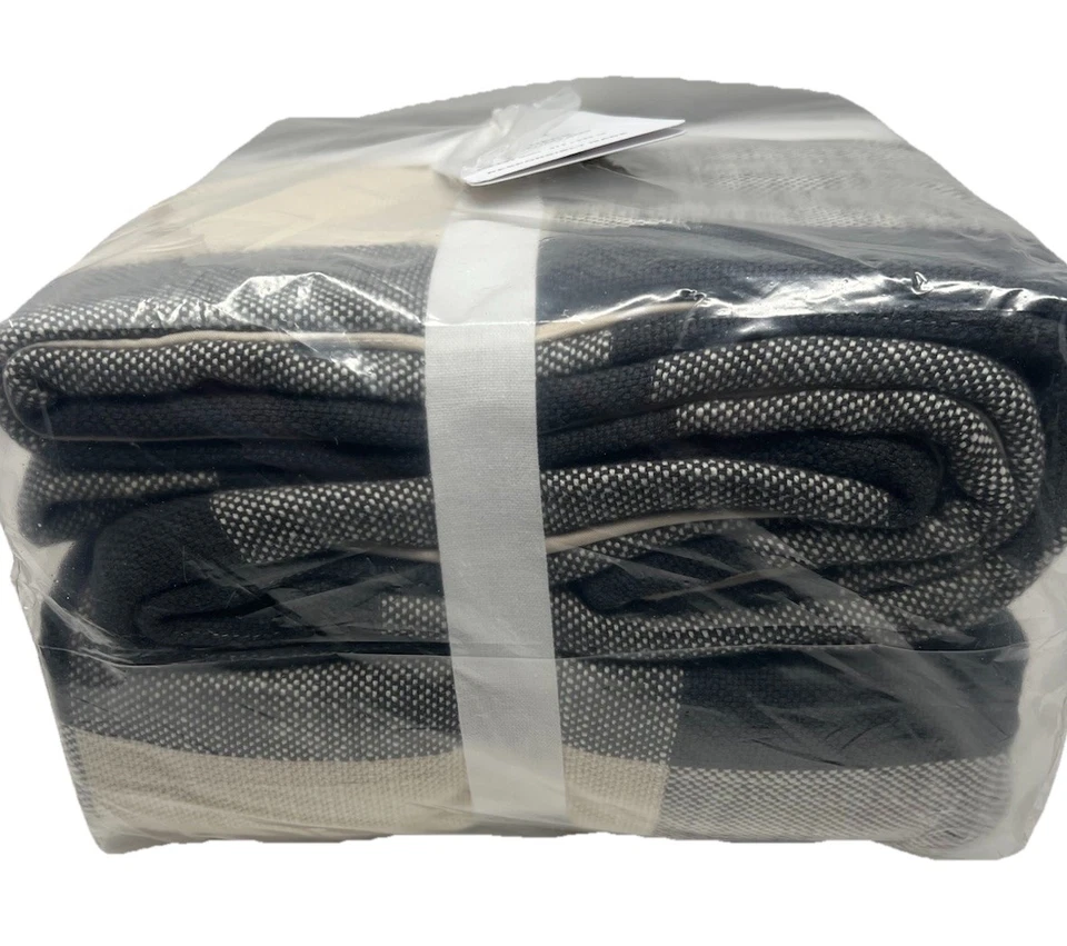 Pottery Barn Bryce Buffalo Check Cotton King Duvet + 2 King Shams Charcoal_NWT_J - Image 4 of 4