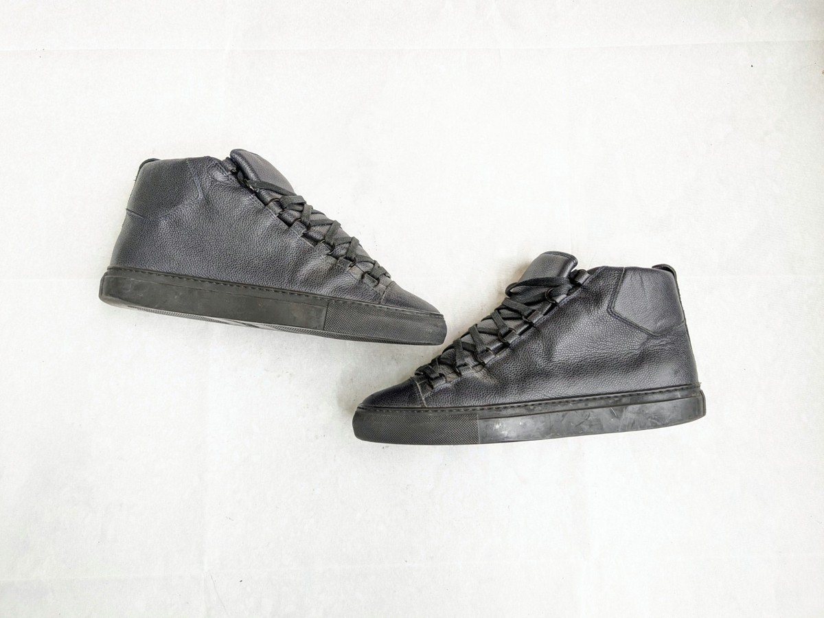 Balenciaga Arena Men 7 40 Navy Blue Black Leather High Top