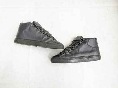 Balenciaga Arena Men 7 40 Navy Blue Black Leather High Top Sneakers Shoes