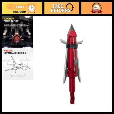 100-Grain Expandable Broadheads - Pack of 3 - Four-Blade Archery Hunting Tips
