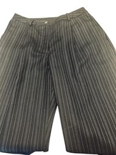 Evan Picone VTG High Rise Wool Black Stripped Trouser Size 6 Slack Classic