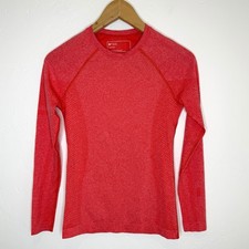 Figs Salta Seamless Underscrub Long Sleeve Top Womens XS Bright Coral Pink