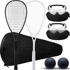 2 Pack Beginner Squash Racquet Set Includes 2 Racquets with Racket Bags 2 Anti
