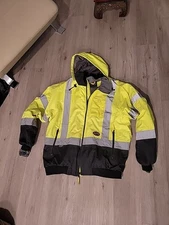 Mens Pioneer safety high visibility safety jacket star tech XL