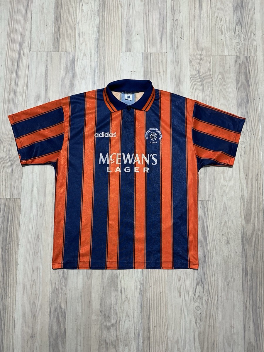 ウェア Glasgow Rangers MCEWAN'S LAGER adidas 1993-1994 Glasgow Rangers FC Football Jersey Away Mcewan's