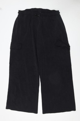 Dunnes Stores Damen Hose schwarz XL Cargo weites Bein Gummibund