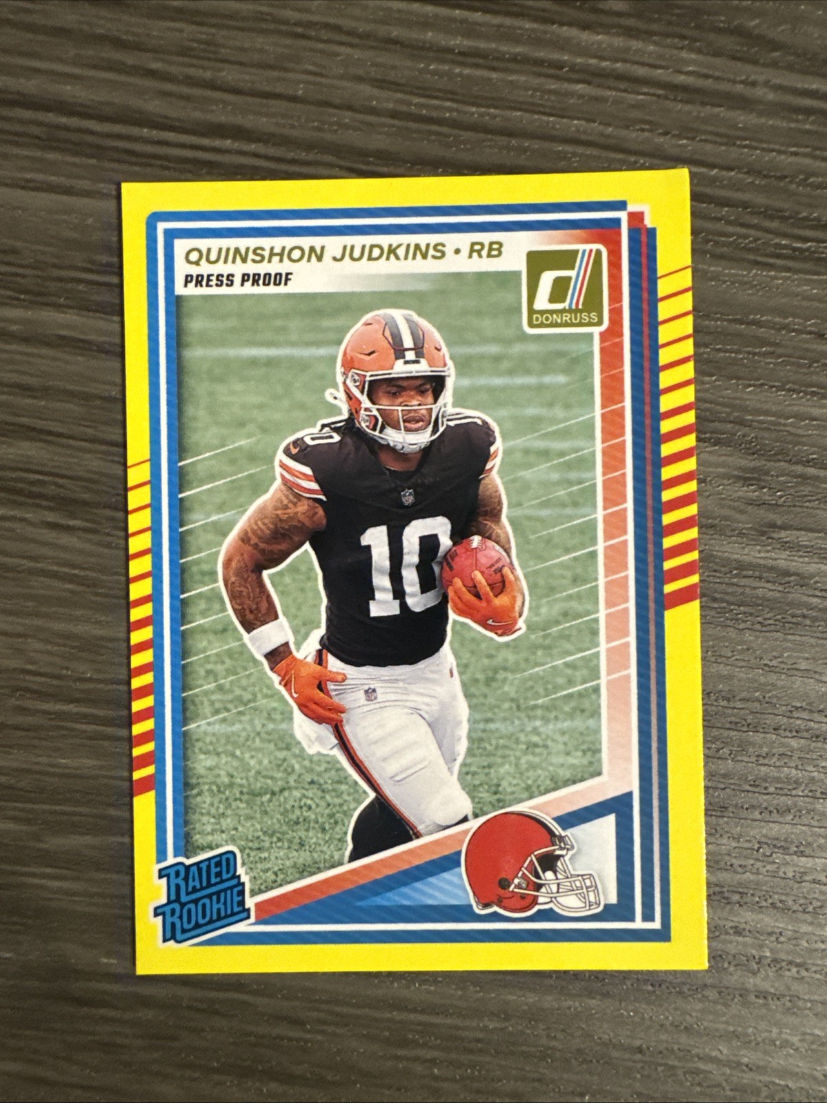 2025 Donruss Football - Quinshon Judkins - Yellow Press Proof Rated Rookie #330