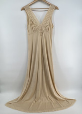 Vintage Vanity Fair Nightgown Beige Size 32/Small Made In USA
