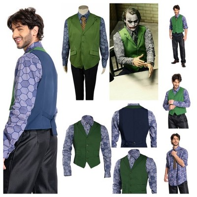 Batman The Dark Knight Joker Cosplay Costume Joker Shirt Vest Tie Full Set