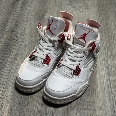  Air Jordan 4 Retro Metallic Red White/Red Mid Top Leather Lace-Up
