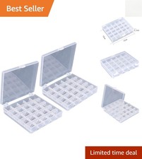 25 Slot Transparent Bobbin Box Set   Essential for Every Sewist, 2 Pack
