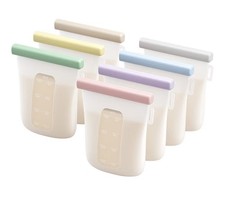 Nuliie 7 Pcs Silicone Breastmilk Storage Bags Reusable, 8oz/240ml Double...