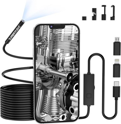16.5FT 0.216 in Ultra-Thin Snake Inspection Borescope, Type C Endoscope 1920P