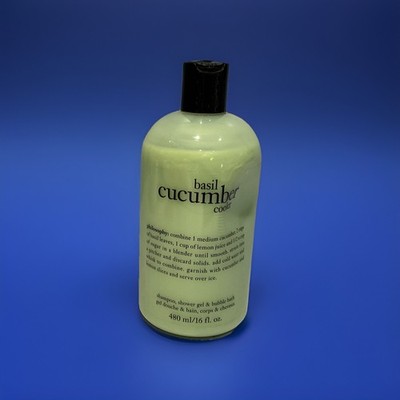 Philosophy Basil Cucumber Cooler Shampoo Shower Gel Bubble Bath 16 oz