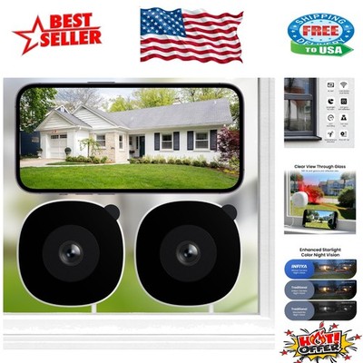 2-Piece Outdoor Security Cameras: 2K Resolution, 24/7 Monitoring & Motion Alerts