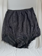 1960s Black Lace Overlay Mushroom Gusset Pillow Pinup Panty S/M W-22-30  Union