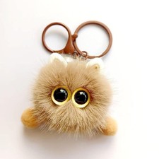 Women's Plush Kitten Keychain Soft Bag Charm Car Key Chain Pendant
