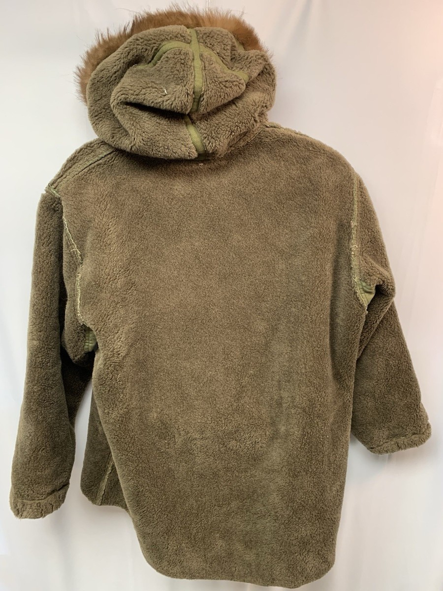 Vtg 1940s WW2 PILE FIELD PARKA Hooded Liner Montain Fur M43 US