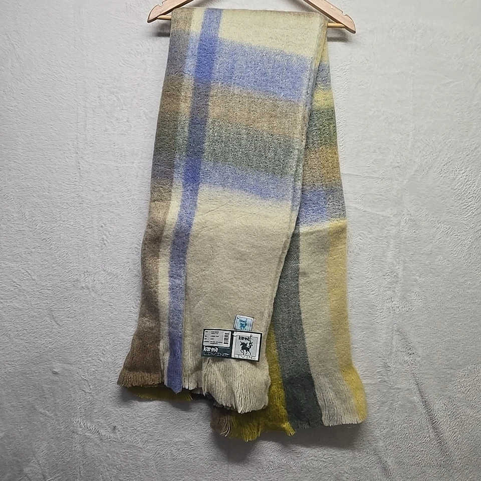 Alpaca Wool Blend Throw Blanket 50x60 Glen Check Plaid Fringe Soft Warm Cozy New - Image 4 of 4
