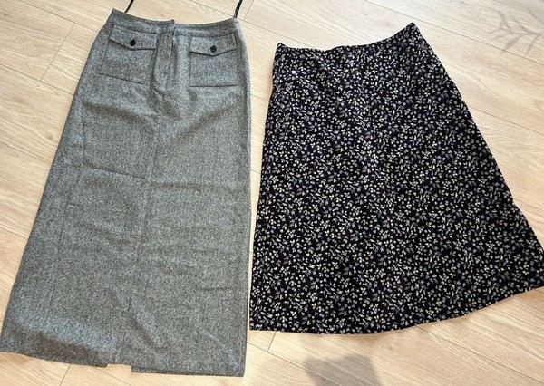 Women Laura Ashley Skirt Grey Velvet 38