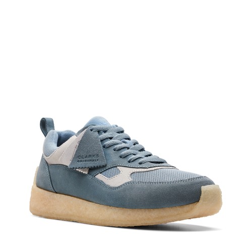 Clarks Lockhill Ronnie Fieg Kith Mens Blue Leather Lifestyle Sneakers Shoes - Picture 2 of 7