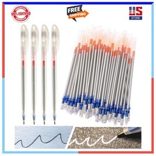 50 Silver Leather Refills  4 Pen Shells Fabric Marker Set for Dressmaking Craft