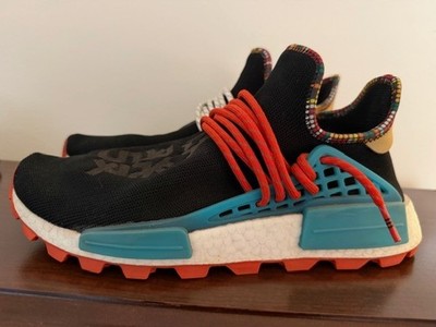 Adidas Pharrell Human Race NMD HU Trail Black Orange Boost Mens Size 8.5