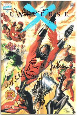 UNIVERSE X #0 DYNAMIC FORCES SIGNED x4 ALEX ROSS REMARKED HULK SKETCH DF COA
